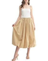 Lush - Tie Strap Contrast Bubble Hem Midi Dress - Lyst