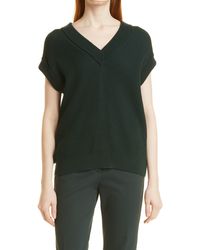BOSS - Felgica V-neck Ribbed Cotton & Silk T-shirt - Lyst