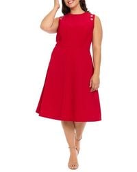 London Times - Grommet Sleeveless Midi Dress - Lyst