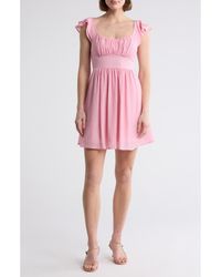 Blu Pepper - Flutter Sleeve Fit & Flare Minidress - Lyst