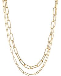 Adornia - 14K Plated 3Mm & 4Mm Paperclip Chain Necklace Set - Lyst