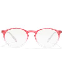 Privé Revaux 49mm Play 'round Blue Light Blocking Reading Glasses In Pink/crystal At Nordstrom Rack