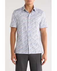 Bugatchi - Milo Short Sleeve 8-Way Stretch Ooohcotton Button-Up Shirt - Lyst