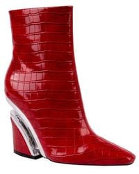 Ninety Union - Via Croc Embossed Block Heel Bootie - Lyst