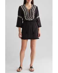Boho Me - Embroidered Cover-up Dress - Lyst
