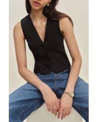 Reformation - Anita Linen Button-Up Vest - Lyst