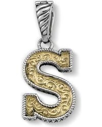 Samuel B. - Two-Tone Initial Pendant - Lyst
