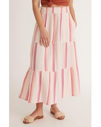 Marine Layer - Corinne Stripe Cotton Gauze Maxi Skirt - Lyst