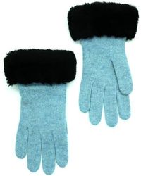 Portolano - Wool Blend Gloves With Faux Fur Trim - Lyst