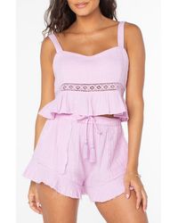 Roxy - Island Time Cotton Crop Tank - Lyst