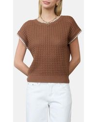Blu Pepper - Open Knit Short Sleeve Sweater - Lyst