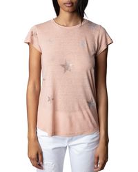 Zadig & Voltaire - Strass Star Linen Blend T-shirt - Lyst