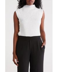 DKNY - Funnel Neck Pleated Woven Top - Lyst