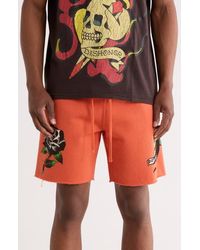 Ed Hardy - Panther Drawstring Shorts - Lyst