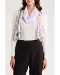 La Fiorentina - Floral Print Silk Scarf - Lyst