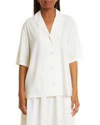 Rebecca Taylor - Cabana Short Sleeve Linen Blend Shirt - Lyst