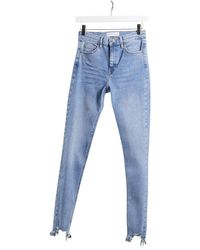 TOPSHOP Denim Jamie Jagged Hem Jeans in 