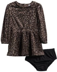 Splendid - Cheetah Print Long Sleeve Dress & Bloomers Set - Lyst