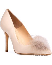Beautiisoles - Asia Faux Feather Pointed Toe Pump - Lyst