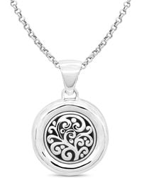 DEVATA - Sterling Silver Round Filigree Pendant Necklace - Lyst