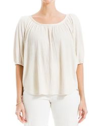 Max Studio - Textured Knit Bubble Sleeve Knit Top - Lyst