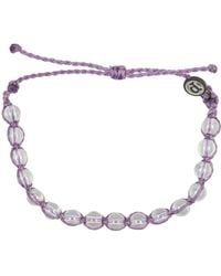 Pura Vida Clear Beaded Slider Bracelet In Light Purple At Nordstrom Rack - White