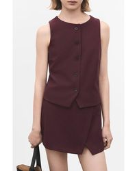 Mango - Button Front Suit Vest - Lyst