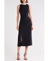 Theory - Halter Neck Slit Seam Midi Dress - Lyst