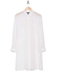Eileen Fisher - Long Sleeve Silk Shirt Dress - Lyst