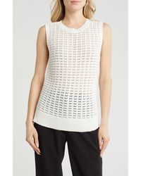 Calvin Klein - Open Stitch Cotton Sweater Tank - Lyst