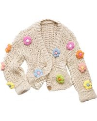 Saachi - Chunky Floral Crochet Cardigan - Lyst