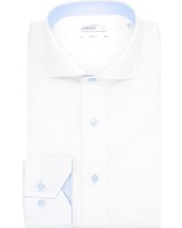 Lorenzo Uomo - Trim Fit Herringbone Cotton Dress Shirt - Lyst