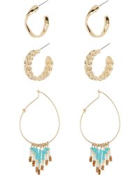 Melrose and Market - Set Of 3 Assorted Hoop Earrings - Lyst