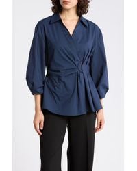Gemma  Jane - Draped D-Ring Faux Wrap Top - Lyst