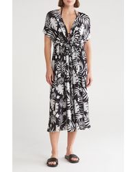 Nordstrom - Floral Short Sleeve Cover-up Dress - Lyst