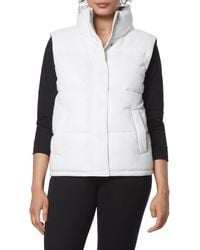 Marc New York Faux Leather Puffer Vest In Winter White At Nordstrom Rack