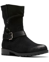 Clarks - Nissini Burnished Leather Slouch Boot - Lyst