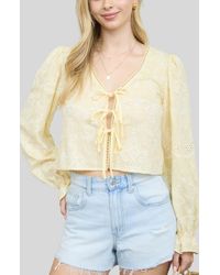 Blu Pepper - Front Tie Long Sleeve Top - Lyst
