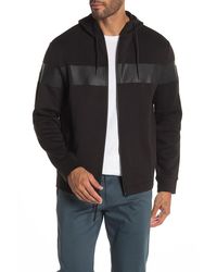 Kenneth Cole New York Mens Techy Mesh Stripe Hoodie