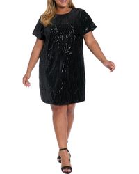 London Times - Sequin T-Shirt Dress - Lyst