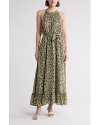 Melrose and Market - Ruffle Tie Waist Maxi Halter Sundress - Lyst