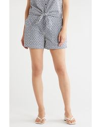 Sanctuary - Socialize Gingham Embroidered Eyelet Cotton Shorts - Lyst