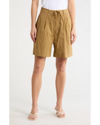 BOSS - Tara Belted Stretch Cotton Shorts - Lyst