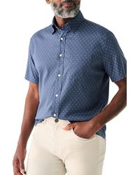 Faherty - The Movement Geometric Print Short Sleeve Button-Up Shirt - Lyst