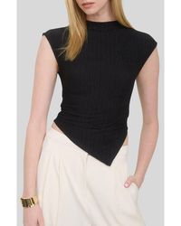 Blu Pepper - Mock Neck Handkerchief Hem Top - Lyst