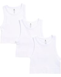 90 Degrees - 3-pack Seamless Ribbed Crop Tank Tops - Lyst