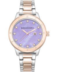 BCBGMAXAZRIA - 3-hand Quartz Crystal Embellished Two-tone Bracelet Watch - Lyst
