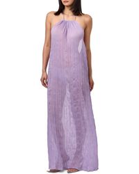 Naked Wardrobe - Open Back Plissé Maxi Sundress - Lyst