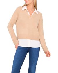 Halogen® - Layered Look Sweater - Lyst
