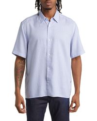 BOSS - Leno Foulard Print Short Sleeve Stretch Cotton Button-up Shirt - Lyst